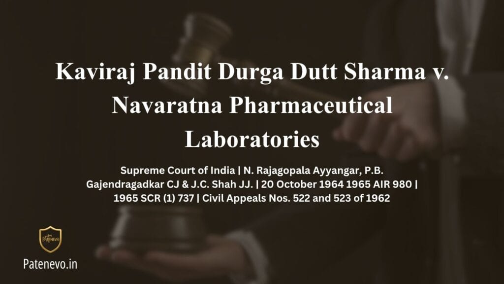 Kaviraj Pandit Durga Dutt Sharma v. Navaratna Pharmaceutical Laboratories