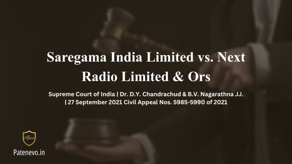 Saregama India Limited vs. Next Radio Limited